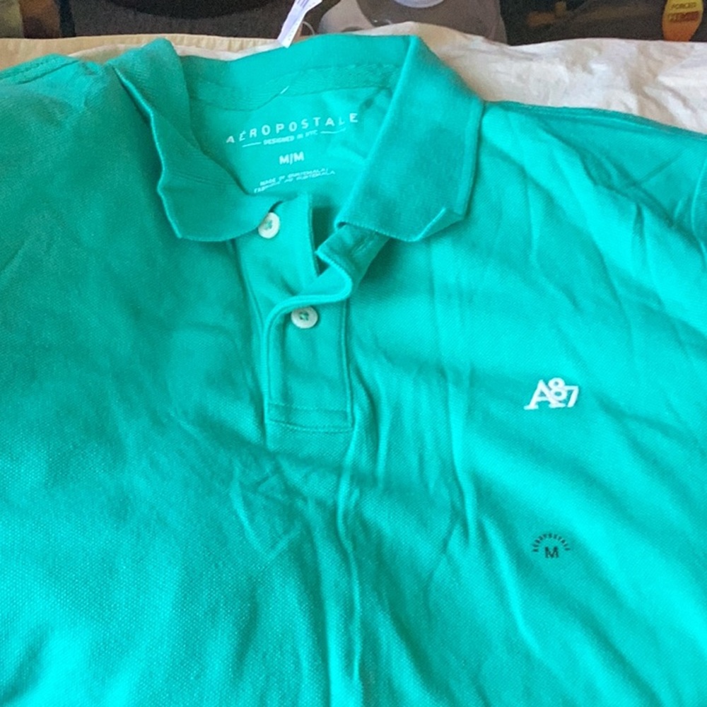Aeropostale Men's Green Polo Shirt